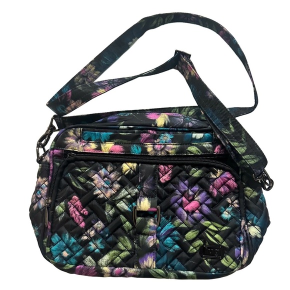 lug Handbags - Lug Carousel XL Floral Quilted Women's Crossbody Bag Bloom Black